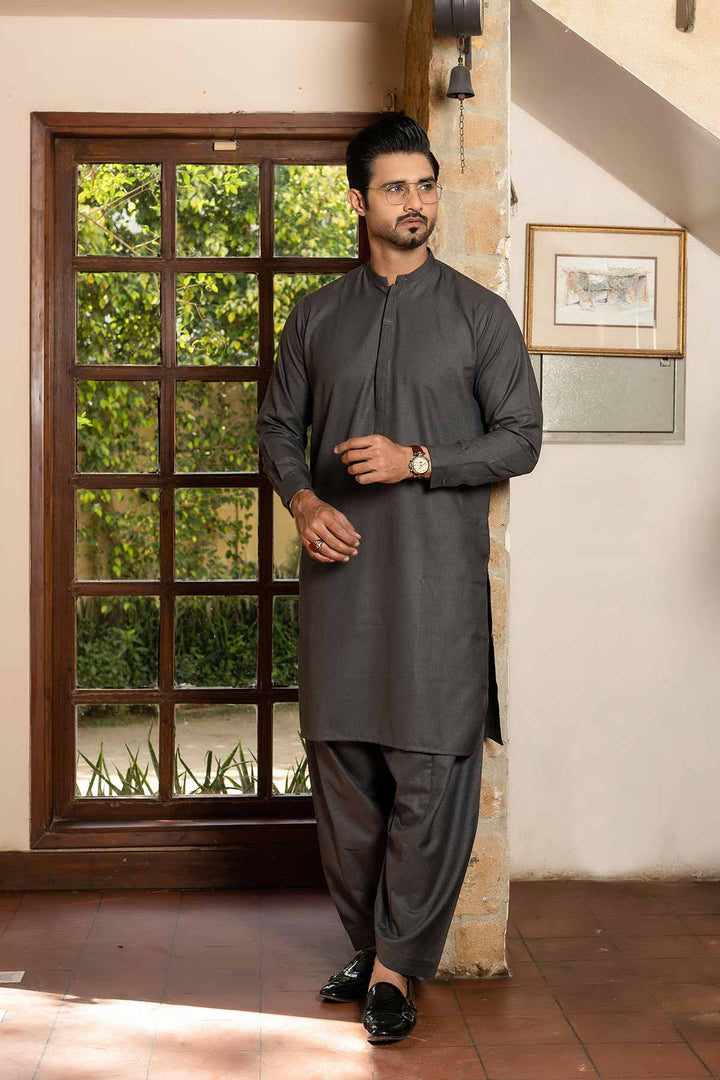 Brown Blended Shalwar Kameez