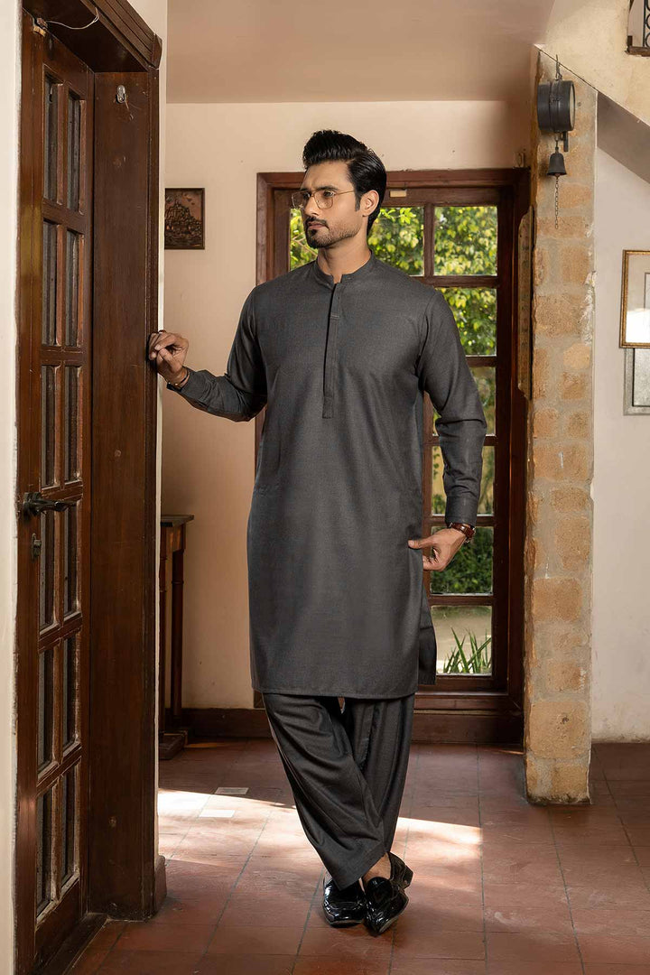 Brown Blended Shalwar Kameez